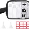 Diboniur Neceser de Viaje con 6 Botellas de Viaje Vacía de 100 ml, 1 Bolsa de Vuelo y 2 Embudos Pequeños, Kit de Viaje para Champú, Crema, Loción, Aprobado por la TSA