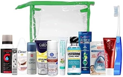 Kit de Viaje Esencial, Adecuado para Equipaje de Mano, Vacaciones, Estuche de cosméticos de PVC