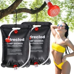 68e2379fe129a82d0cce14e274f8dd911e763a2e898a01f7655d6.jpg Qdreclod 2 Piezas Ducha Solar de Camping, 20L Bolsa de Ducha Portatil con Cabezal de Ducha, Manguera, la Temperatura del Agua Caliente 45°C, Bolsa de Ducha Solar para Camping Senderismo Exteriores