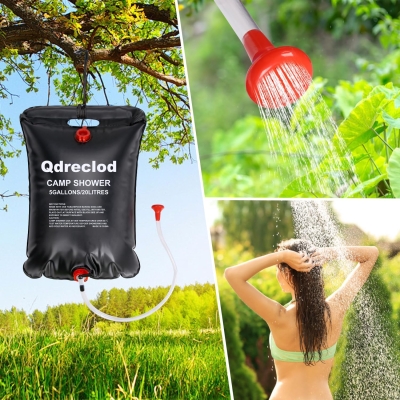 68e237a0a0d4725868b9262a513e77acae2c46d05a1eaffa8e476.jpg Qdreclod 2 Piezas Ducha Solar de Camping, 20L Bolsa de Ducha Portatil con Cabezal de Ducha, Manguera, la Temperatura del Agua Caliente 45°C, Bolsa de Ducha Solar para Camping Senderismo Exteriores