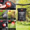 68e237a0d6094ceefab5f279f600c373d8080f024e8f0ef26bd38.jpg Qdreclod 2 Piezas Ducha Solar de Camping, 20L Bolsa de Ducha Portatil con Cabezal de Ducha, Manguera, la Temperatura del Agua Caliente 45°C, Bolsa de Ducha Solar para Camping Senderismo Exteriores
