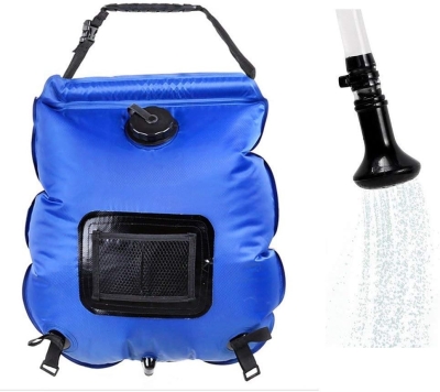Ducha portátil al Aire Libre Ducha Solar de 5 galones Bolsa de Agua Ducha de Camping 20L con termómetro