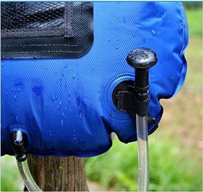 Ducha portátil al Aire Libre Ducha Solar de 5 galones Bolsa de Agua Ducha de Camping 20L con termómetro