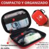 Botiquín de Primeros Auxilios – kit Camping, Senderismo y Acampada – Kit Emergencias con Silbato, Brújula, Manta Térmica, Martillo Rompe Cristales y Pinzas Extracción Garrapatas