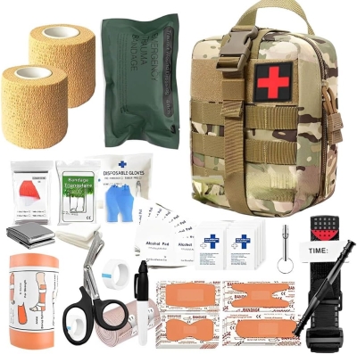68e416dd8963085fb31705e6338abbf4bbeb7327b282fd8344e3d.jpg WDKXCN Kit De Supervivencia Completo, 49 Piezas Botiquin De Primeros Auxilios, Survival Kit, Kit Emergencia Mochila para Camping, MontañIsmo, Senderismo, Caza, Escalada