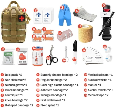 68e416de04f4697e3d9355530e2ccb184188272a3bf936e4dd0d6.jpg WDKXCN Kit De Supervivencia Completo, 49 Piezas Botiquin De Primeros Auxilios, Survival Kit, Kit Emergencia Mochila para Camping, MontañIsmo, Senderismo, Caza, Escalada
