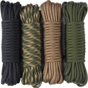 68e419ecb802f54a136e4251d922bde2150c4dbf088deab425c79.jpg aufodara 4 Piezas 19ft/6 Metros Paracord Cuerda de Nailon Paracaídas Diámetro 4mm - 7 Hilos, Total 76ft