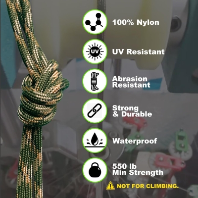 68e419ed49879aa77f7de2b64f9cedfa9a7b877053a1645f62389.jpg aufodara 4 Piezas 19ft/6 Metros Paracord Cuerda de Nailon Paracaídas Diámetro 4mm - 7 Hilos, Total 76ft