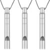 DIFLAX 3 Piezas Silbato de Emergencia, Silbato de Seguridad, Silbato Supervivencia, Silbato Métal, Silbato de Doble Tubo, Alto Decibelio, Para Camping, Senderismo, Fuerte, Duradero, Accessorio Outdoor