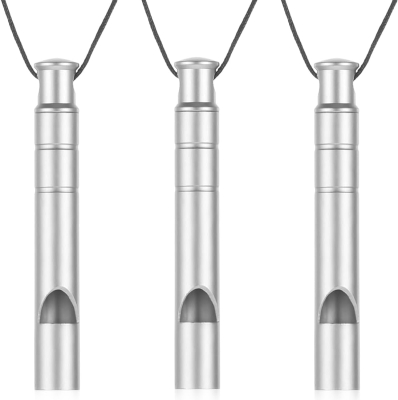 DIFLAX 3 Piezas Silbato de Emergencia, Silbato de Seguridad, Silbato Supervivencia, Silbato Métal, Silbato de Doble Tubo, Alto Decibelio, Para Camping, Senderismo, Fuerte, Duradero, Accessorio Outdoor