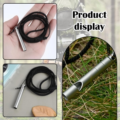 DIFLAX 3 Piezas Silbato de Emergencia, Silbato de Seguridad, Silbato Supervivencia, Silbato Métal, Silbato de Doble Tubo, Alto Decibelio, Para Camping, Senderismo, Fuerte, Duradero, Accessorio Outdoor