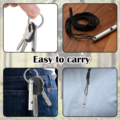 DIFLAX 3 Piezas Silbato de Emergencia, Silbato de Seguridad, Silbato Supervivencia, Silbato Métal, Silbato de Doble Tubo, Alto Decibelio, Para Camping, Senderismo, Fuerte, Duradero, Accessorio Outdoor