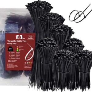 68e41e1918e4fc6c6485eae3f0790246866d0cd34e992903771b5.jpg Bridas Plastico 700 Piezas Pequeña, Bridas Negras Varios Tamaños 300/250/200/150/100 mm x 3.6 Abrazaderas Plastico Sujetacables Nylon Brida Resistentes UV Electricista Industriales Exterior