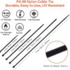 Bridas Plastico 700 Piezas Pequeña, Bridas Negras Varios Tamaños 300/250/200/150/100 mm x 3.6 Abrazaderas Plastico Sujetacables Nylon Brida Resistentes UV Electricista Industriales Exterior