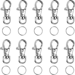 68e41f7430db26933769a840314deb9bced6de3450b5fc923dfc9.jpg Anillas para Llaveros,10 unidades Llavero, Mosquetón, Gancho y Llavero, Giratorio 360°, Argollas Desmontables,Clave Giratoria Cierres, Arandelas, Diy