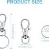 Anillas para Llaveros,10 unidades Llavero, Mosquetón, Gancho y Llavero, Giratorio 360°, Argollas Desmontables,Clave Giratoria Cierres, Arandelas, Diy