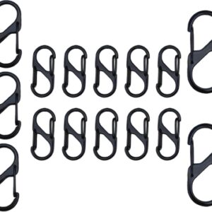 68e41fde98498199e68ec66417168f8d21e331c7225ff1cb4a782.jpg 15 Piezas Mosquetones Pequeños en S, 3 Tamaños-50mm/40mm/32mm, Doble Apertura de Resorte, Hebilla de Mosquetón de Bloqueo de Anillo en S, Gancho Doble para Senderismo, Pesca, Camping