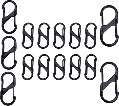 68e41fde98498199e68ec66417168f8d21e331c7225ff1cb4a782.jpg 15 Piezas Mosquetones Pequeños en S, 3 Tamaños-50mm/40mm/32mm, Doble Apertura de Resorte, Hebilla de Mosquetón de Bloqueo de Anillo en S, Gancho Doble para Senderismo, Pesca, Camping