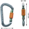 68e420e47b8f70d18d66016f89b308321bba4808ed125607a4a08.jpg SOB Mosquetones de Escalada Mosquetón de Bloqueo,Gancho Mosquetón de Trabajo Pesado con Tapón de Rosca, Hecho de Aeroespacial Aluminio 7075, 2PCS