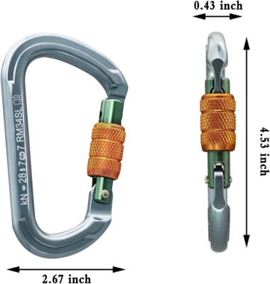 68e420e47b8f70d18d66016f89b308321bba4808ed125607a4a08.jpg SOB Mosquetones de Escalada Mosquetón de Bloqueo,Gancho Mosquetón de Trabajo Pesado con Tapón de Rosca, Hecho de Aeroespacial Aluminio 7075, 2PCS