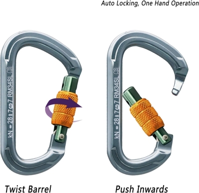 68e420e5170cb470024157aca195f6cc4482c6e2a11584e013010.jpg SOB Mosquetones de Escalada Mosquetón de Bloqueo,Gancho Mosquetón de Trabajo Pesado con Tapón de Rosca, Hecho de Aeroespacial Aluminio 7075, 2PCS