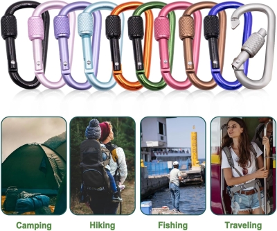 68e4226e29c23e1b4d89f40d8400e5f4139b2c62ce2d9e97668ec.jpg Primasage 10 Piezas 2.24in Aluminio D Forma Mosquetón, Mosquetones de Bloqueo, Mosquetón Escalada para al Aire Libre, Camping, Pesca, Senderismo, Mochilero