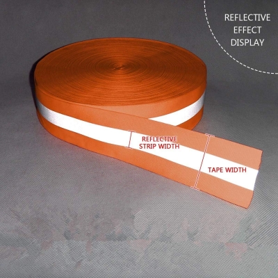 Reemky Cinta Reflectante de Alta Visibilidad, Ancho 1.96&quot;Cinta de Seguridad Reflectante de Tela Advertencia para Coser Recorte de Seguridad （Longitudes Opcional）