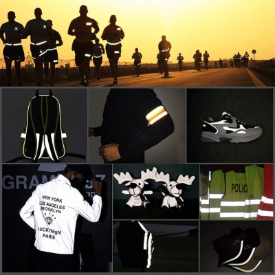 Reemky Cinta Reflectante de Alta Visibilidad, Ancho 1.96&quot;Cinta de Seguridad Reflectante de Tela Advertencia para Coser Recorte de Seguridad （Longitudes Opcional）