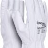 DONAU SAFETY Guantes de Trabajo Premium de Piel de Cabra / 1 Par Driver - Guantes de trabajo (piel, 1 par, talla 8, talla M), color blanco Unisex adulto (Pack de 1)