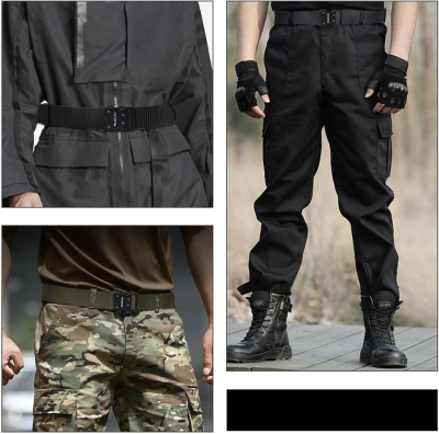 Aucuu cinturon tactico hombre, Cinturón de Lona de Nylon para Hombres, cinturón Táctico Militar, Cinturóns de Nailon Ajustable para Viajes, Deportes y Uso Diario(Ancho 3.8 cm)