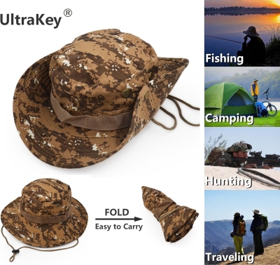 68ffdd1f7f960f01e20a9e04a438ba3a16076263b13b77f59cf1e.jpg UltraKey Sombrero de Jungla, Sombrero clásico del arbusto del Estilo del Combate del ejército, Visera, Sombrero de la Pesca, Sombrero del Cubo