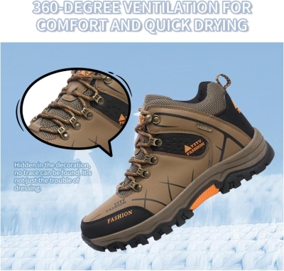 Botas de senderismo para hombre, impermeables, para senderismo, para exteriores, cómodas, ligeras, para camping