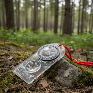 Brújula de Navegación y Orientación para Senderismo Con Declinación Ajustable - Lectura de Mapa, Expedición, Supervivencia (1 Pieza)