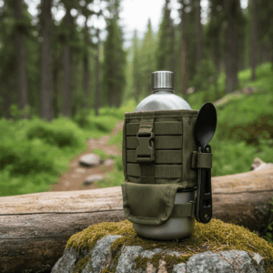 BeGrit Juego de Cantimplora Militar Kit de Cantimplora Campamento con Capacidad 1 Litros Cantina Cantimplora Militar Botella de Campo botella de agua para campo para Camping Senderismo Mochila