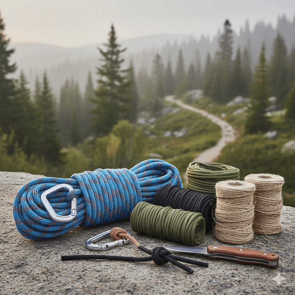 Brotree 550 Paracord 4mm 15m Cuerda Paracaidas 100% Poliéster Tipo III 7 Hebras para Al Aire Libre, Exterior, Supervivencia - Negro