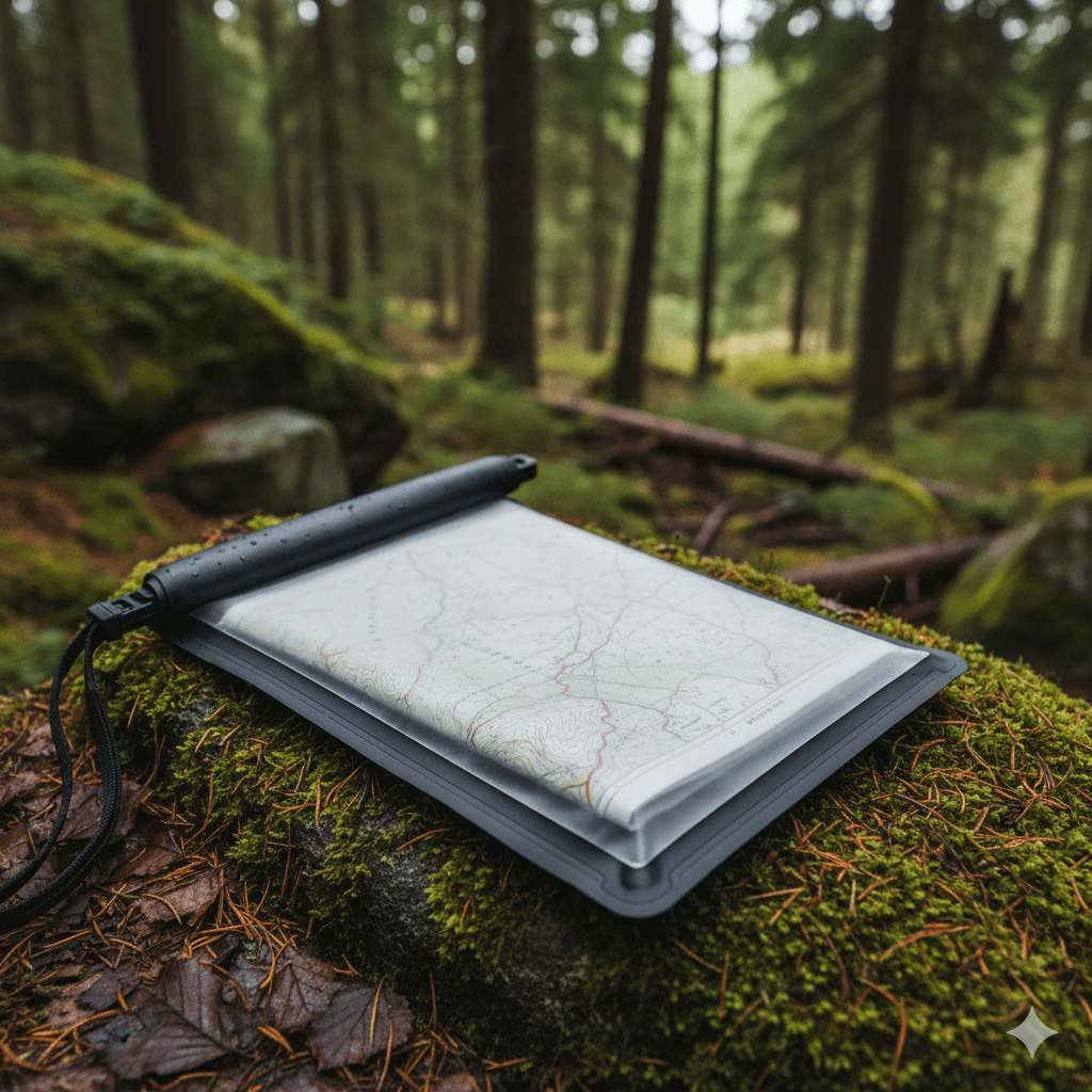 Fundas estancas para mapas Funda táctica para mapas, plegable, bolsa de almacenamiento de mapas, impermeable, con múltiples bolsillos para camping, senderismo, ciclismo