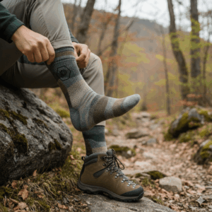 2 Pares Calcetines Hombre Lana Merino Finos – Transpirables, Cómodos, Antibacterianos, para Outdoor, Senderismo, Trekking, Viaje y Trabajo Diario