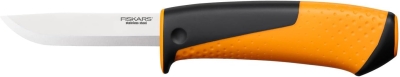 697b61fbade320a6450bc715a21a6353e2bc45f18fd9f12d47131.jpg Fiskars Cuchillo universal, Incluye funda con afilador, 21,5 cm, Negro/Naranja, 1023618
